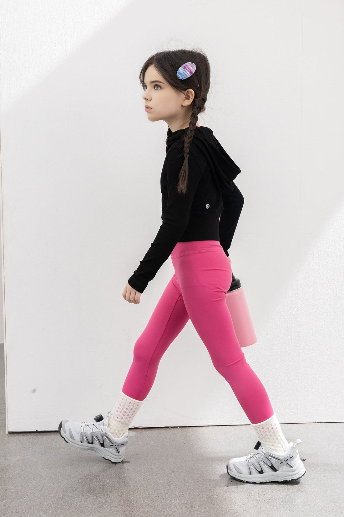 Hooded Long Sleeve Top - Black Cool