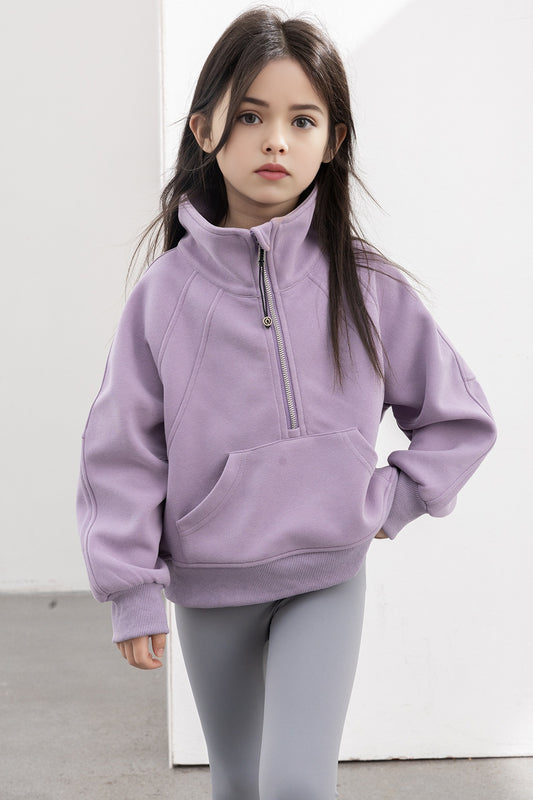 Lulu Oversized Funnel-Neck Half Zip - Lavender Delight