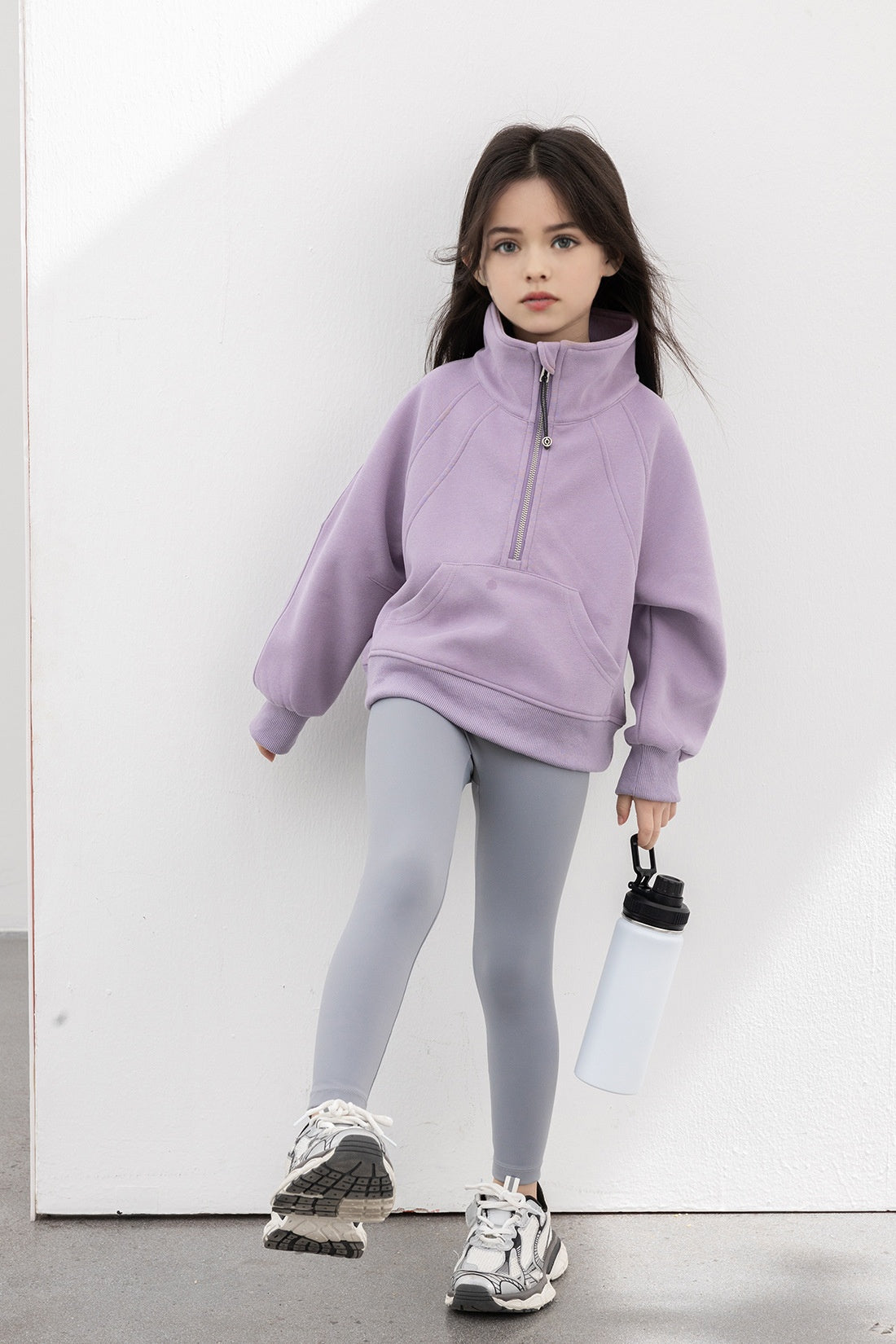 Lulu Oversized Funnel-Neck Half Zip - Lavender Delight